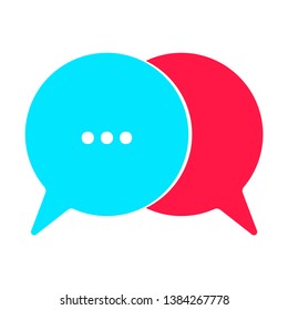 Chatting icon sign flat style design vector illustration isolated on white background. Chat bubbles symbols.