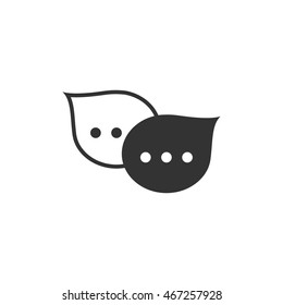 Chatting icon in single grey color. Text bubbles communication business talking people