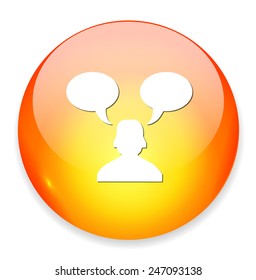 chatting icon /talk bubble  button