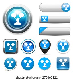 chatting icon / talk bubble  button