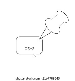 Chatting icon. Text in speech bubble