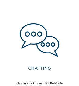 icono de charla. Icono de contorno lineal delgado aislado en fondo blanco. Signo de chateado de vectores de línea, símbolo para web y móvil