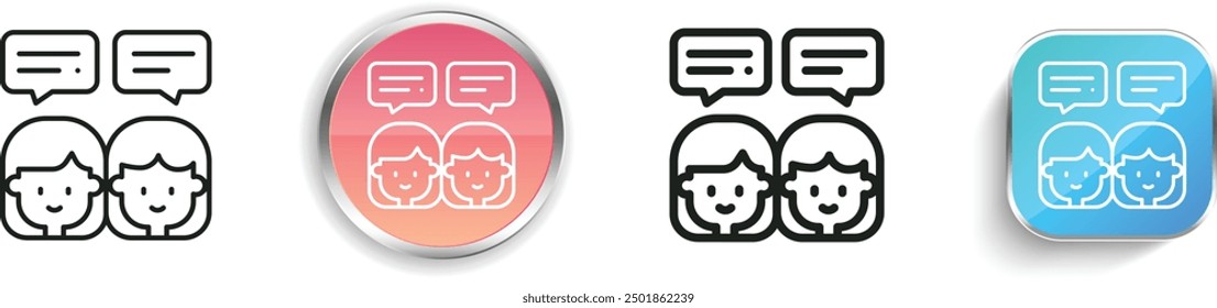 chatting icon. Thin Linear, Regular and Button Style Design Isolated On White Background