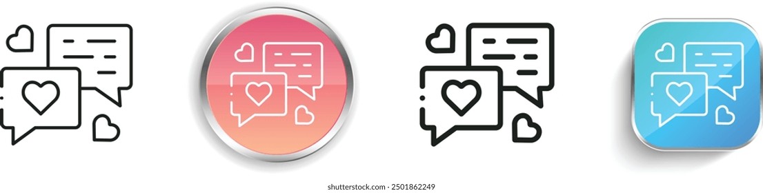 chatting icon. Thin Linear, Regular and Button Style Design Isolated On White Background