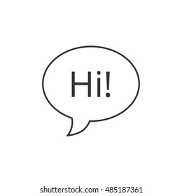 Chatting icon in thin outline style. Text bubbles communication business talking people hello hi greeting