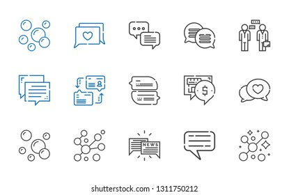 chatting icons set. Collection of chatting with bubbles, chat, dialogue, conversation. Editable and scalable chatting icons.