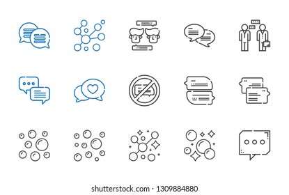 chatting icons set. Collection of chatting with chat, bubble, bubbles, no chatting, conversation. Editable and scalable icons.