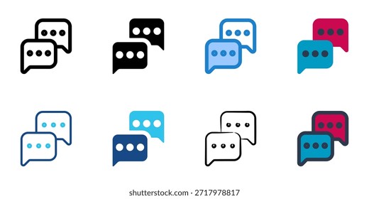 Los íconos de chat establecen una colección de estilos múltiples. Trazo editable 
