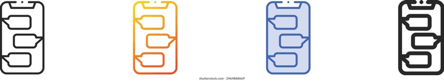 chatting icon.Thin Linear, Gradient, Blue Stroke and bold Style Design Isolated On White Background