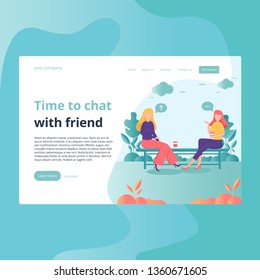 Chatting Illustration, perfect for landing page, web header, feature, presentation, etc. suitable for internet marketing, security, networking and many more