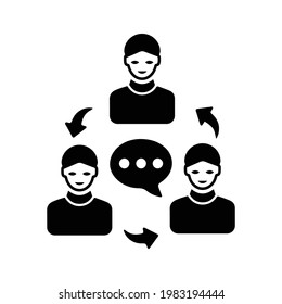 Chatting, Internal Communication Icon. Black Vector Graphics.