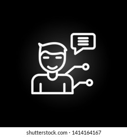 chatting, internet messaging, user neon icon. Elements of technology set. Simple icon for websites, web design, mobile app, info graphics