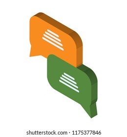 Chatting isometric left top view 3D icon