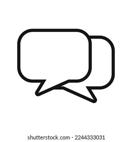 Chatting line icon isolated on white background. Black flat thin icon on modern outline style. Linear symbol and editable stroke. Simple and pixel perfect stroke vector illustration. 