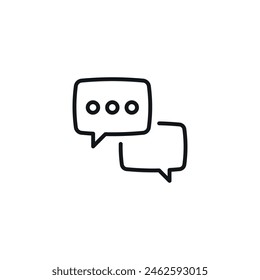 Chatting linear icon. Thin line customizable illustration. Contour symbol. Vector isolated outline drawing. Editable stroke