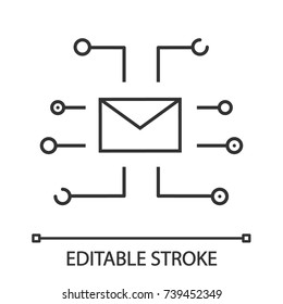 Chatting linear icon. Thin line illustration. Email. Message. Contour symbol. Vector isolated outline drawing. Editable stroke