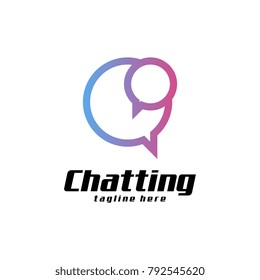 Chatting logo. Chat logo. Bubble chat logo . Logo Template