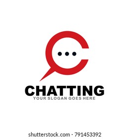 chatting logo design with letter C