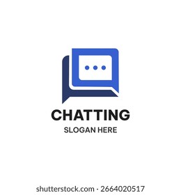 Modelo de logotipo de bate-papo em estilo simples. Ilustração do vetor de aplicativo de mensagens. Ícone Consulta