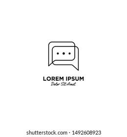 Chatting logo vector icon illustration line outline monoline