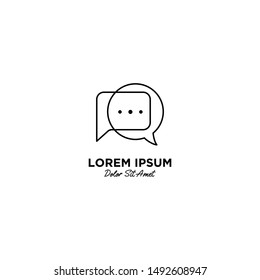 Chatting logo vector icon illustration line outline monoline