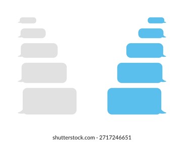 Charlando, burbujas de mensajes. Enviar o recibir sms en el App. Mensaje de burbuja de discurso. Ilustración de Vector.
