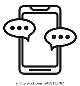 Mensaje de chat en el teléfono móvil icono marca en estilo lleno