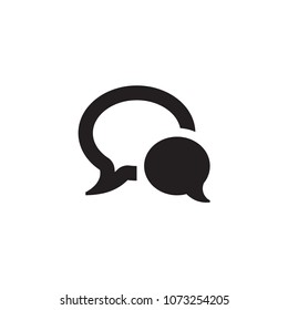 Chatting message speech dialog pictogram flat icon vector symbol illustration 