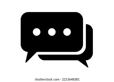 Chatear o enviar mensajes de burbuja con el icono puntos. Ilustración vectorial plana