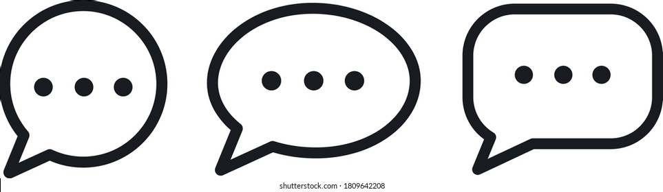 Chatting or messaging bubbles with dots flat icon apps and websites
