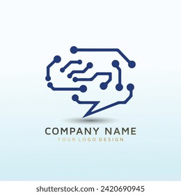 Chatting Mind vector logo design