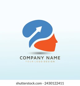 Chatting Mind vector logo design