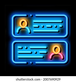 Chatting neon light sign vector. Glowing bright icon Chatting sign. transparent symbol illustration