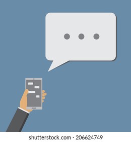 chatting on mobile chat