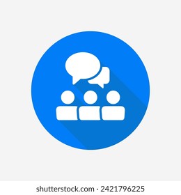 Icono de vector plano para chats de personas. Icono de concepto de discusión.