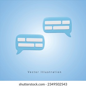 chatting sign in 3d vector illustration