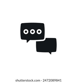 Einfaches Symbol für den Chat. Vektorgrafik Solid Isolated Black Illustration.