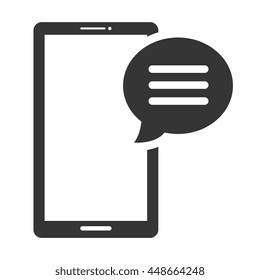 Chatting in smartphone isolated icon, vector illustration graphic design.