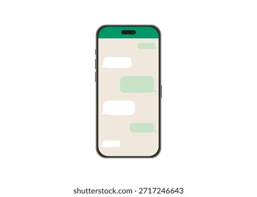 Chatting in smartphone. Send or receive sms on app. Speech bubble message on phone.