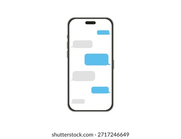 Chatear en un smartphone. Enviar o recibir sms en el App. Mensaje de burbuja de voz en el teléfono.