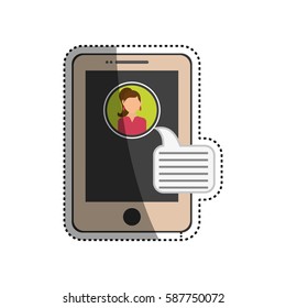 Chatting smartphone technology icon vector illustration graphic design