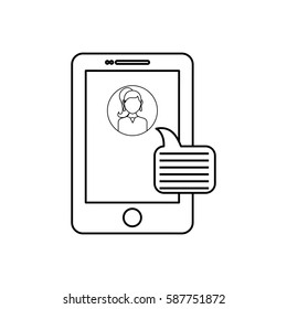 Chatting smartphone technology icon vector illustration graphic design