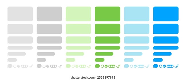 Chatear burbujas de mensajes SMS, burbujas de discurso para crear diálogos. Coloca el texto en la burbuja de Plantilla.