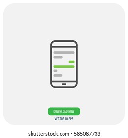 Chatting social messenger screen flat vector on smart phone