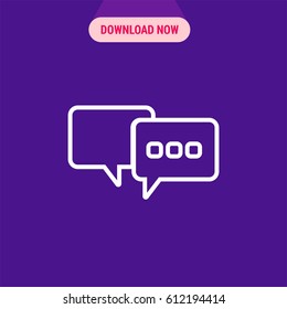 Chatting Symbol Vector Icon, Purple chat window symbol. Simple, modern flat vector illustration for mobile app, website or desktop app 
