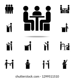 chatting at the table icon. Conversation icons universal set for web and mobile