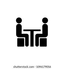 chatting at the table icon. Element of conversation icon for mobile concept and web apps. Isolated chatting at the table icon can be used for web and mobile on white background