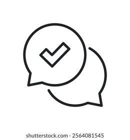 Chatting thin line icons. Perfect pixel on transparent background