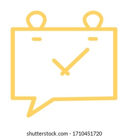 Chatting time, clock, watch icon. Concept of UI design elements. Digital countdown app, user interface kit, mobile clock interface. It's time to chat, message, social vector sign.