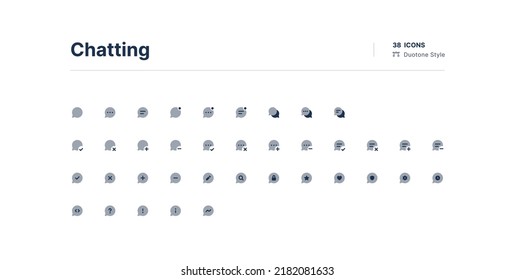 Chatting UI Icons Pack Duotone Style